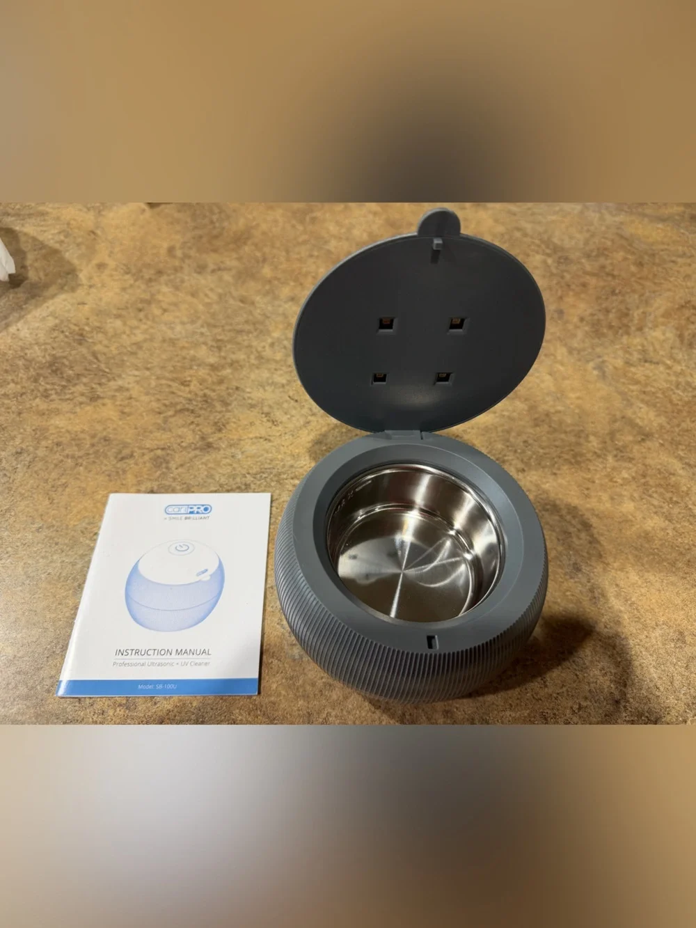 Ultrasonic Cleaner with UV Sanitizer - Gray